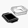 Pyrex Bakeware Sculptured 8-Inch Square Baking Dish, Clear with Blue Lid