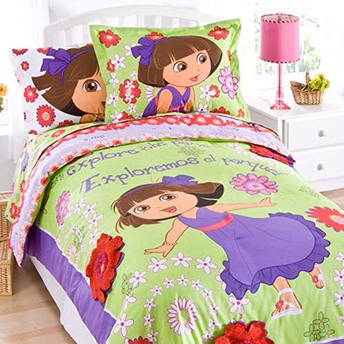 7pc Dora the Explorer Full Bedding Set Picnic at the Park Comforter