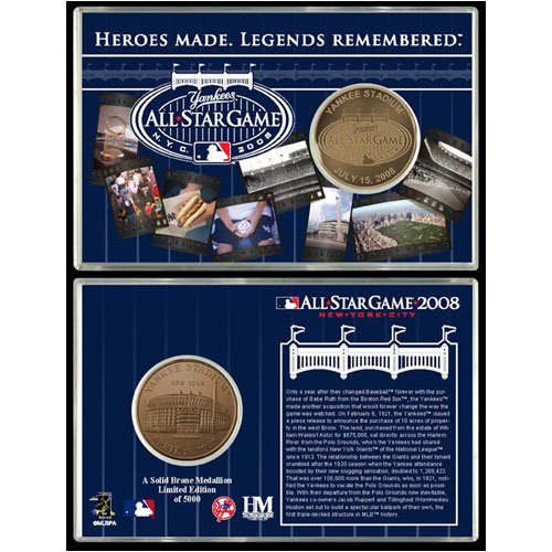 2008 MLB All Star Game Bronze Coin Card
