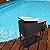 HIO 80 Qt Outdoor Patio Cooler Table On Wheels, with Shelf, Dark Brown Wicker