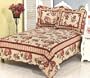 Spring Red Rose Cotton Reversable Quilt Set Twin