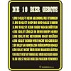 Die 10 Bier Gebote - Blech-Schild Blechschild mit Spruch, 4 Saugn�pfe - Gr�sse 17x22 cm