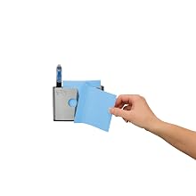 Post-it Pop-up Notes Dispenser with Lined Neptune Blue Notes, 4 x 4-Inches, Brushed Stainless Steel