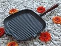 Grillpfanne Gusseisen Pfanne eckig 28x28 cm Carl Victor
