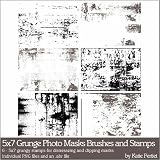 Photoshop Brushes - 5x7 Grunge Photo Masks Brushes and Stamps