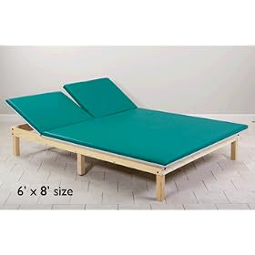 Mat platform w/ adj backrest 5x7 CLINTON CLASSIC WOOD MAT PLATFORMS For Physical Therapy - Exercise Equipment - Fitness Item# 241-57