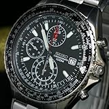 セイコー(SEIKO)パイロット クロノグラフ腕時計 (ブラック)SND253