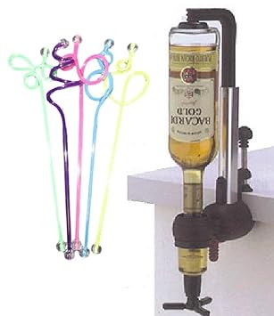 【クリックで詳細表示】DUBUFFE お家でバー気分！ ワイン 焼酎 カクテル リキュール ウィスキー メジャー スタンド ディスペンサー サーバー ラック グッズ 可愛い マドラー 5本セット ロックグラス、カクテル作りに最適 DFオリジナルセット販売商品【DF336】 (黒)： スポーツ＆アウトドア