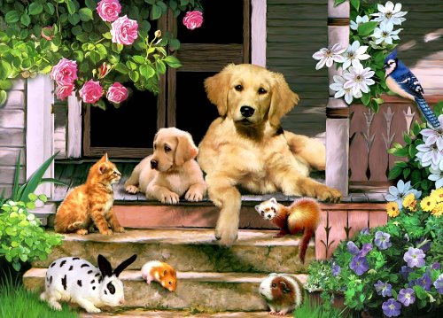 Childrens Toyshop  Toys : Jumbo Puzzle - Gathering on the Veranda (500 pieces)