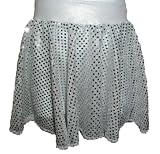 Girls White & Silver Sequin Ballet Skirt & Scrunchie Girls Sizes