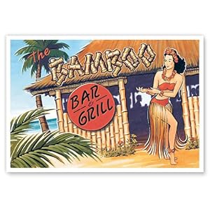Bamboo Bar & Grill Hawaii- Hawaiian Art Poster Print by Kerne Erickson Bamboo Bar & Grill Hawaii- Hawaiian Art Poster Print by Kerne Erickson