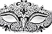 Signstek Glossy Metal Filigree Phantom Half Eye Mask for Venetian Masquerade (Black/Clear Stones)