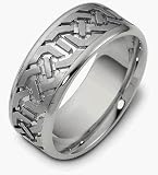 Platinum 8.5mm Designer Comfort Fit Wedding Band Ring