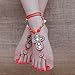 Runa Sea Bohemian Style Seed Bead Barefoot Sandals (Sold As Pair) (Orange)