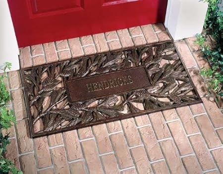mat doormats aluminum indoor whitehall pinecone bronze personalized french