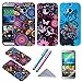 M8 Case, Wisdompro® 3 Pack Bundle of Color and Graphic Flexible TPU Soft Rubber Protective Case Covers for HTC One M8 (Jellyfish Butterfly Pattern)