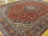 10'0 x 13'10 Red Persian Hand Knotted Wool Kashan Rug