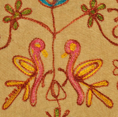 Imagen 3 de Cojín de algodón indio cubre con tamaño de bordado de trabajo de 16 x 16 pulgadas Juego de 5 piezas