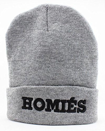 Agovikumoon Custom Fashion Hip-hop Beanie (homies(Gray with Black homies word))