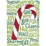 A*Press by Avanti Christmas Cards, Glitter Candy Cane, 10 Count
