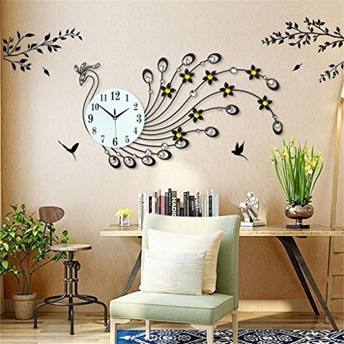 TOYM-Peacock clock creative modern minimalist European mute quartz living room large wall clock