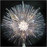 8 Lighted Retro Silver Tinsel Star Christmas Tree Topper - Clear Lights