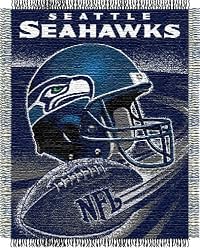 SEATTLE SEAHAWKS 48"x 60" Triple Woven Jacquard KNIT THROW BLANKET