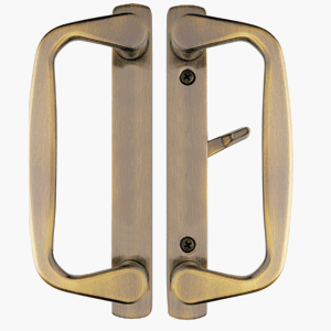 Aspen Zinc Die-Cast Sliding Glass Door Handle in Antique Brass Finish