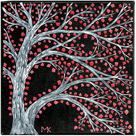 Mosaic Wall Art Original Painting Cherry Blossom EggShell Mixed Media Collage Home Decor