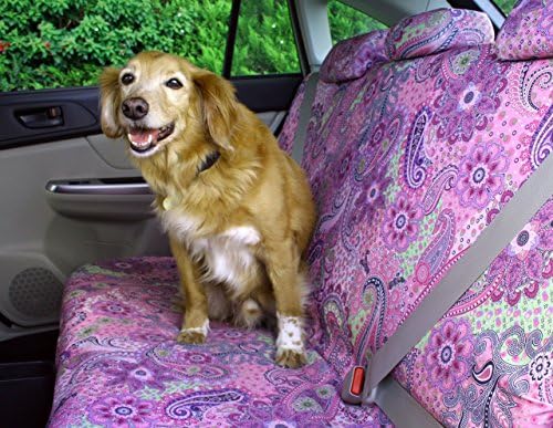 Car seat covers set for front and rear seats, Gypsy pink design