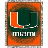 Miami Florida Hurricanes NCAA Triple Woven Jacquard Throw (019 Focus) (48x60)