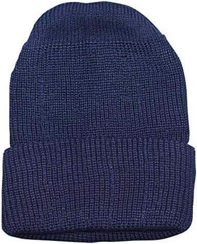 Men's Winter Watch Hat - Rib Watch Cap (Blue)