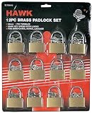 12PC/SE BRASS PADLOCK 50MM