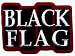 Black Flag - Red, Black & White Bars Logo - Embroidered Iron On or Sew On Patch