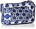 Vera Bradley Women's Cotton Jen Zip ID Case Wallet, Cobalt Tile, One Size