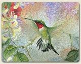 Small Cutting Board ~ Hummingbird Honeysuckle ~ 8x10 ~ made of tempered glass ~ code 727