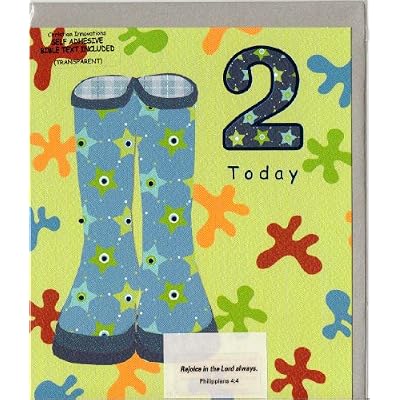 Age 2 Birthday Card for boy with a Boots picture