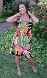 Smocked Sundress - Tropical Bouquet Hawaiian Aloha Island Batik Tube Top Sun Dress - One Size Beach Wrap or Pool Cover up