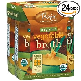 Pacific Natural Foods Organic Vegetable Broth, 8-Ounce Pouches (Pack of 24)