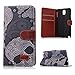 Note 3 Case, Galaxy Note 3 Case - Mavis's Diary Fashion Style Wallet Type Flip Case PU Leather Magnet Card Holders Design Cover with Soft Clean Cloth for Samsung Galaxy Note 3 SM-N9000 - Flower Skull
