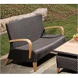 Banderas Wicker Loveseat With Teak Arms