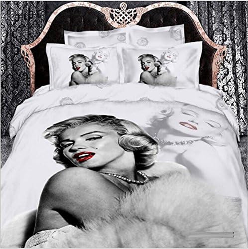 3D oil Print 4pcs Bedding Sets,home Textile Marilyn Monroe with Rose Bedding Sets,beautiful Christmas Gifts