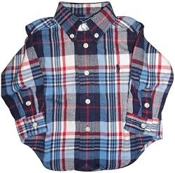 Ralph Lauren Infant Boys Polo Shirt Flannel Button Front 9 Months