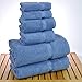 Luxury Hotel & Spa Towel Turkish Cotton Bath Towel Bundle (Wedgewood, 6-Piece Towel Set)