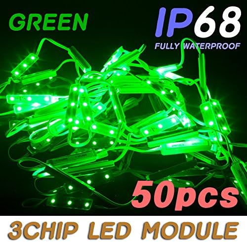 [KG3] 50pcs Green 5050 SMD 3 LED Module Channel Sign Letter IP68 12v