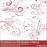 Photoshop Brushes - Flourished Love No. 02 Rub Ons and Brushes