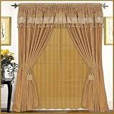 Review KingLinen  / Darcy Flocking Patchwork Curtain Set Gold