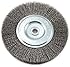Forney 72747 Wire Bench Wheel Brush, Fine Crimped with 1/2-Inch and 5/8-Inch Arbor, 6-Inch-by-.008-Inch