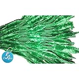 Caryko Fuzzy Bump Chenille Stems Pipe Cleaners, Pack of 100 (Green)