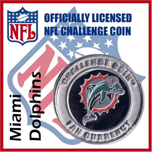 Miami Dolphins NFL Football Helmet Challenge Coin Poker Card Guard